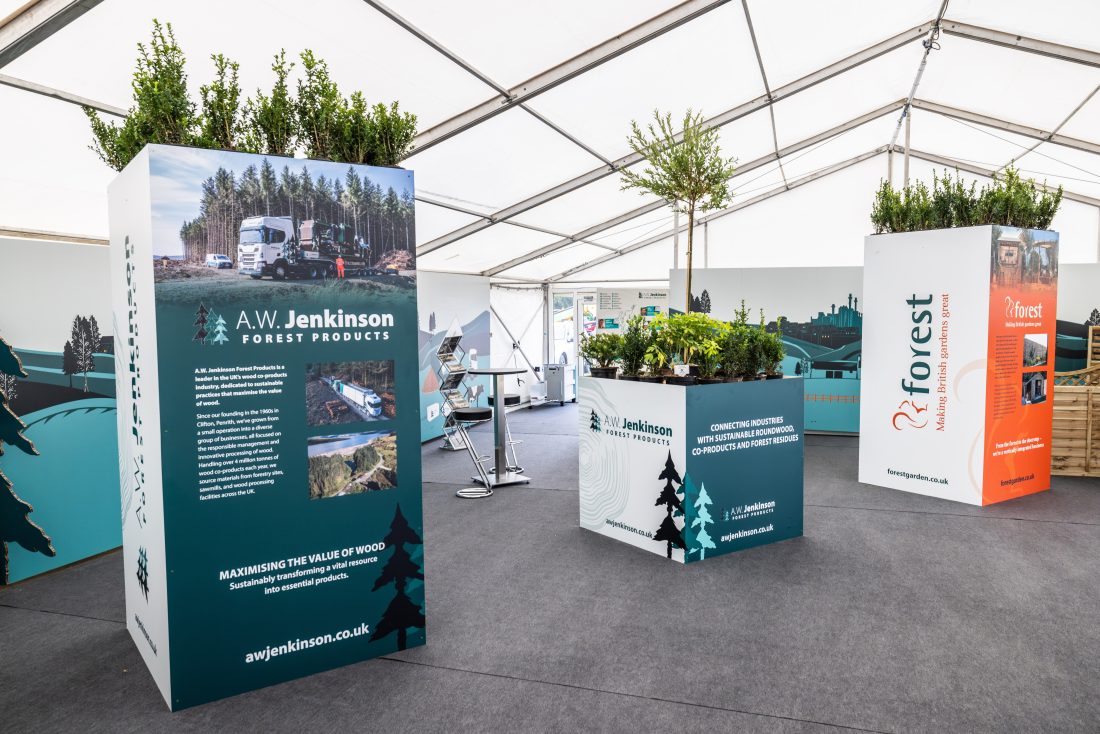 The 1x1m planter sits in the middle of the two 2x1 metre planters, inside the exhibition space