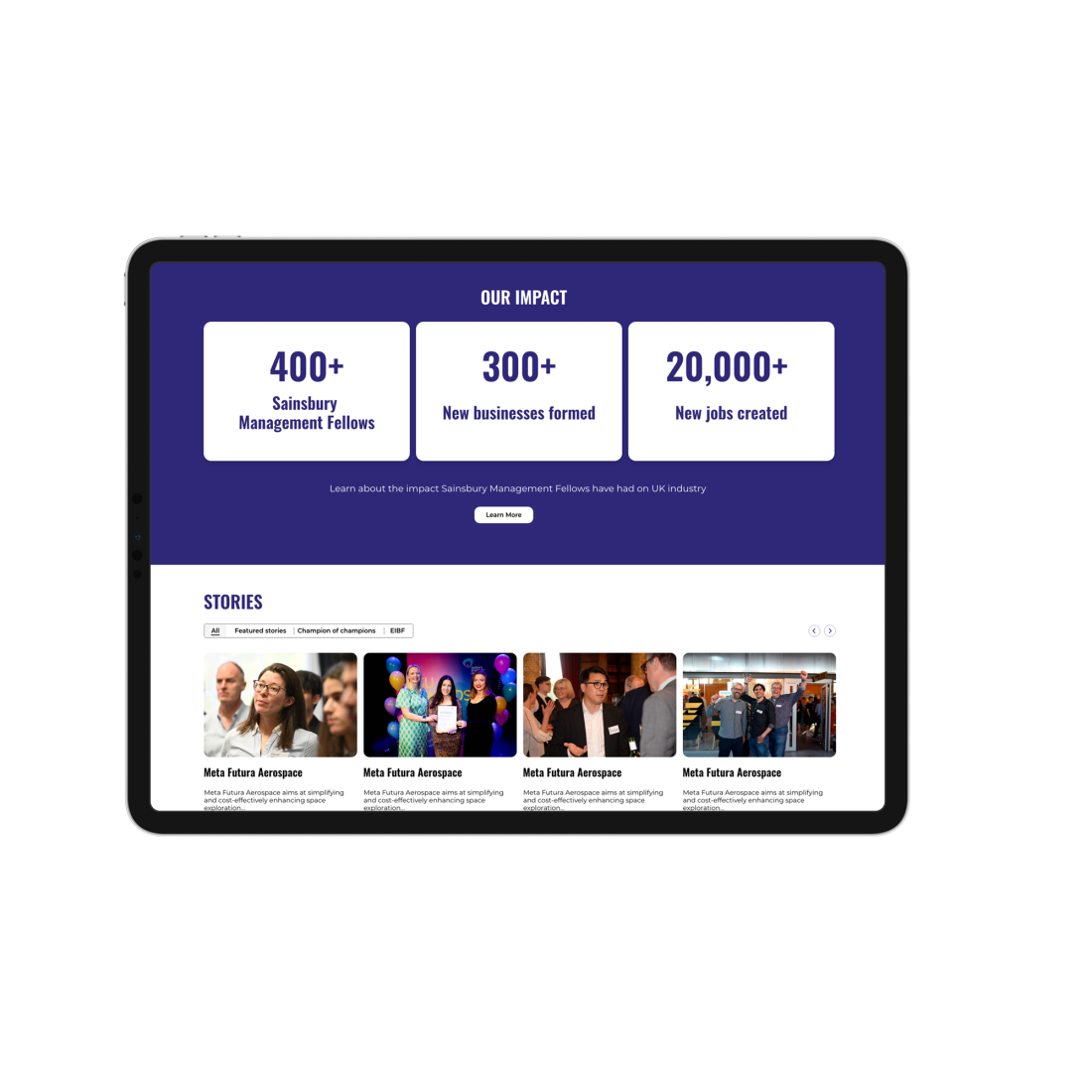 Website design for EIBF mock up