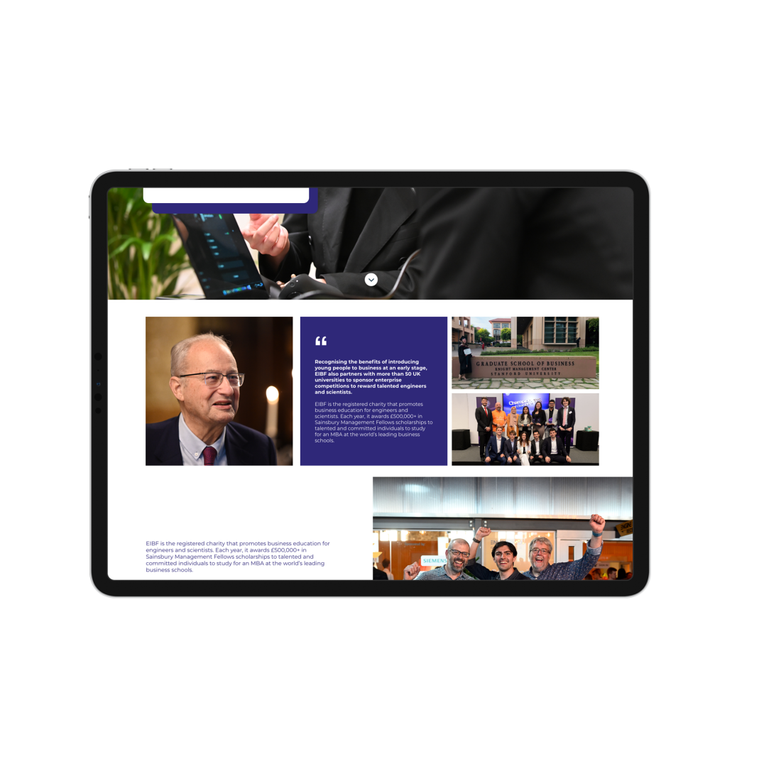 Website design for EIBF mock ups of the engineering e-commerce subscription website