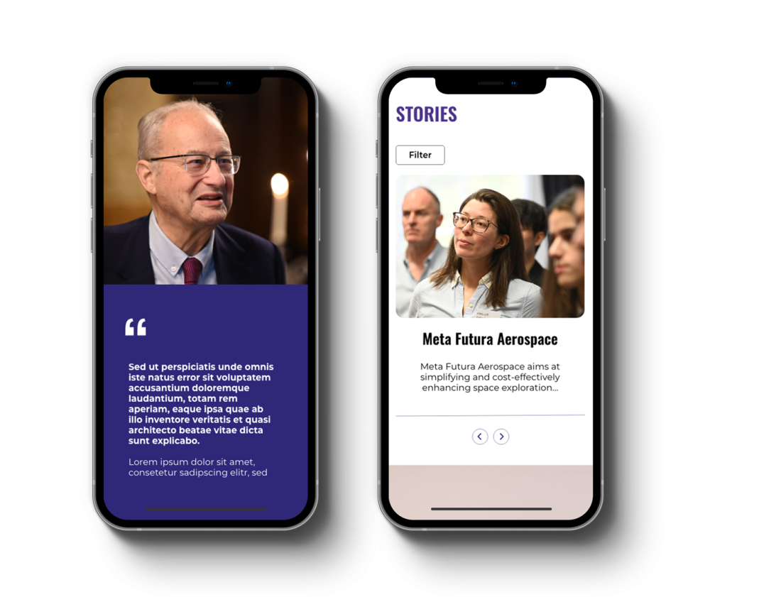 2 iPhones with mock-up design of the EIBF website design