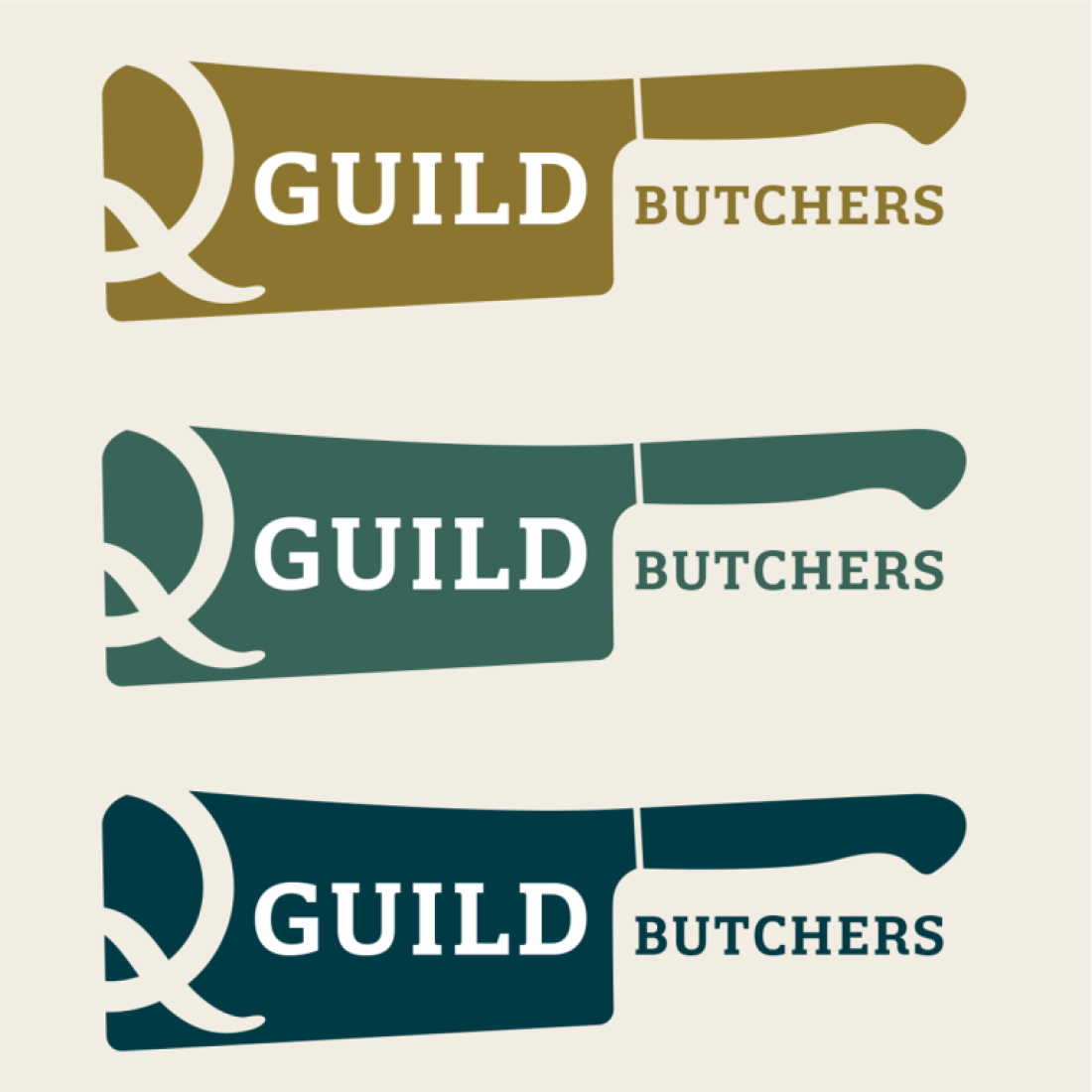 Logo design in 3 variations for The Q Guild Butchers by Reeds