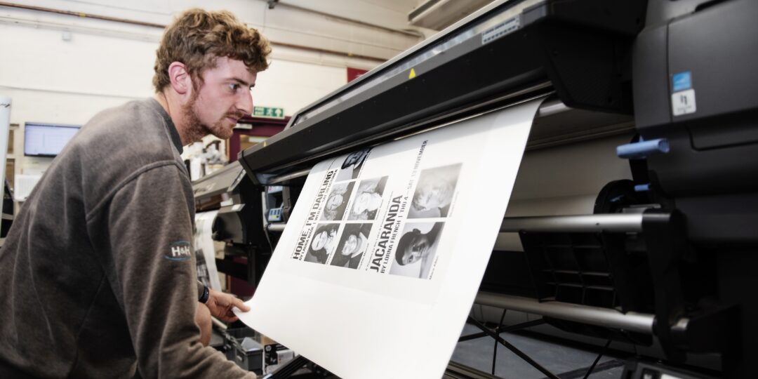 Andy printing a wide format banner