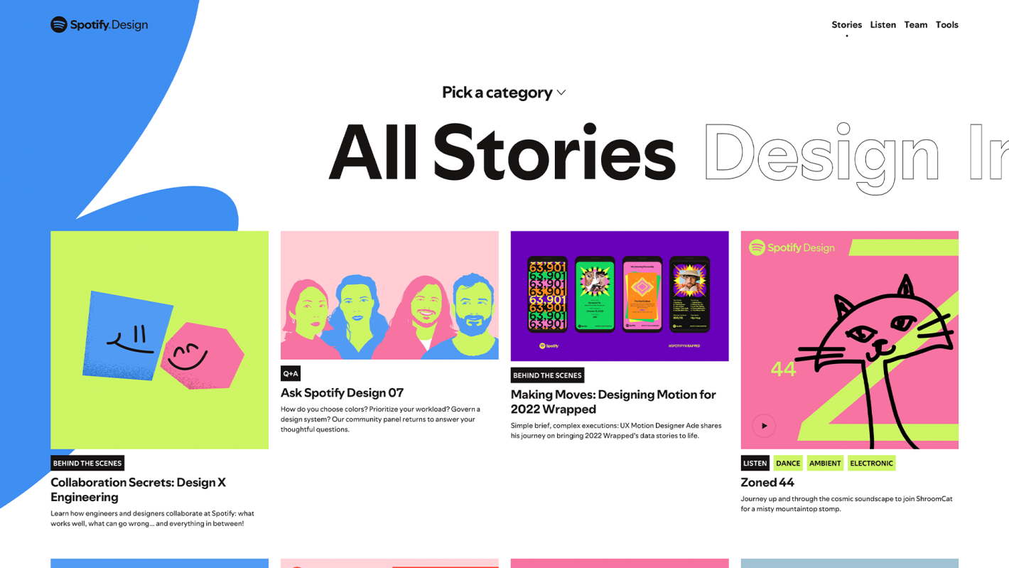 Screenshot of Spotify Design site