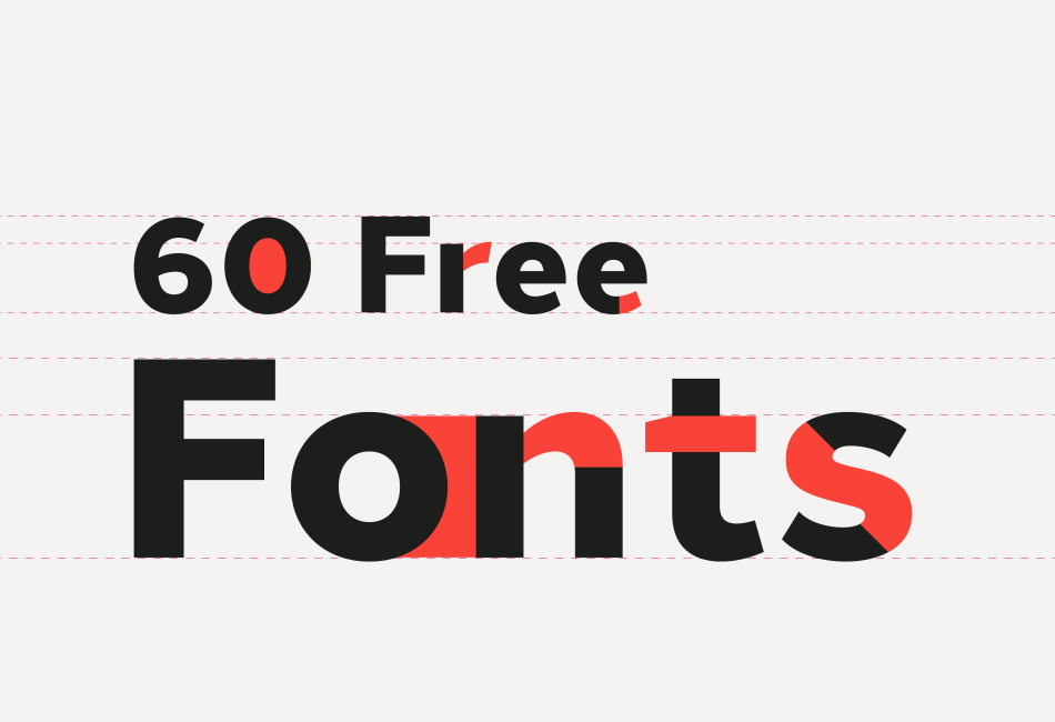 60 free fonts download header image.