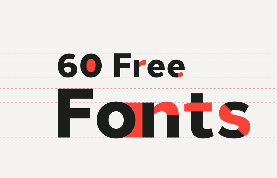 60 free fonts download header image.