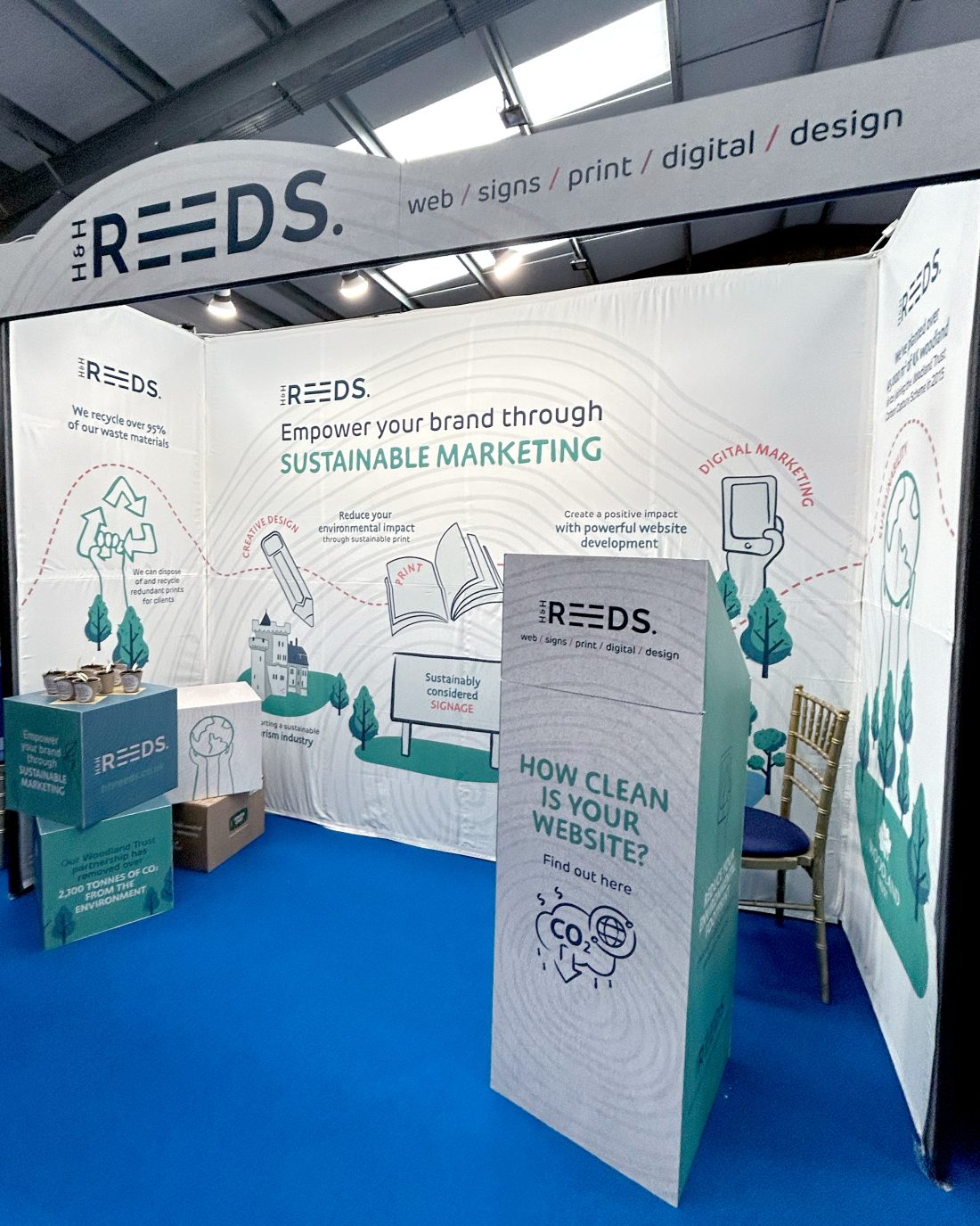 Reeds Sustainable Exhibition Stand at The Lakes Hospitality Show 2023