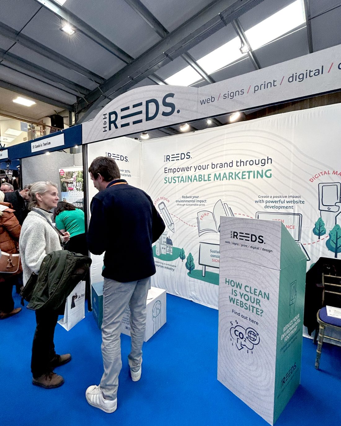 Reeds Sustainable Exhibition Stand at The Lakes Hospitality Show 2023