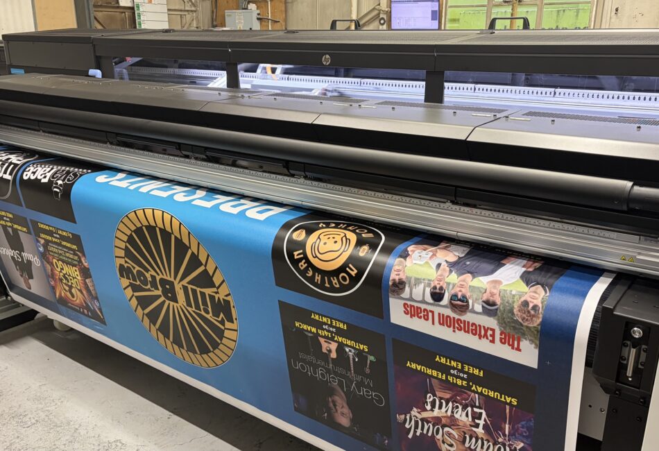 Large-format graphics produced in-house on the HP Latex R2000 at Reeds