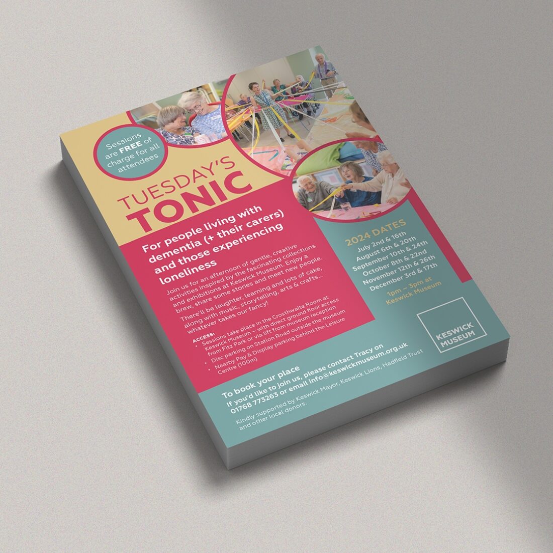 A4 flyer in a pile