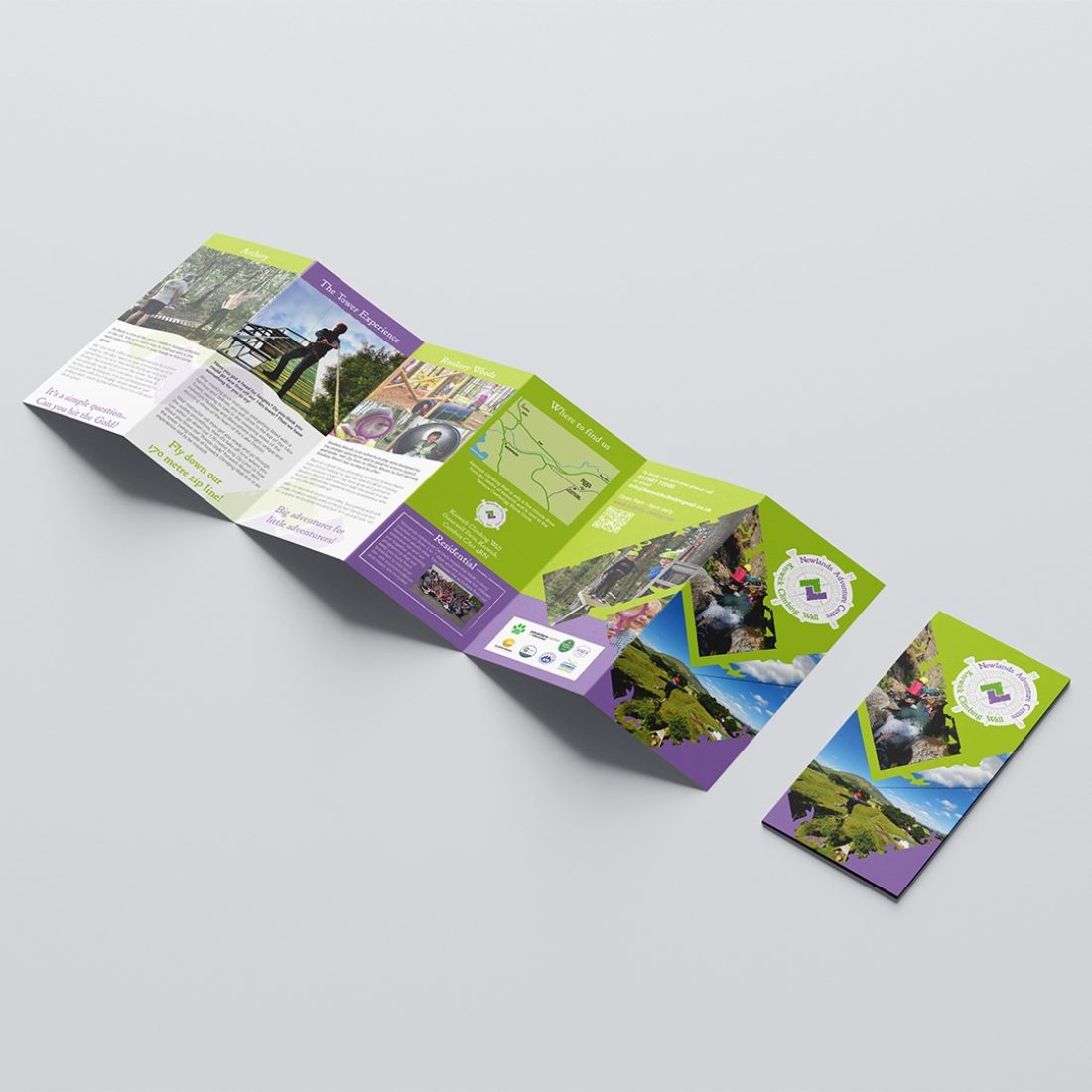 DL folded flyer printed for Newlands outdoors