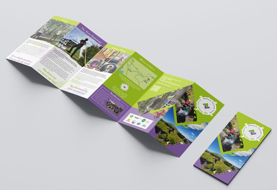 DL folded flyer printed for Newlands outdoors