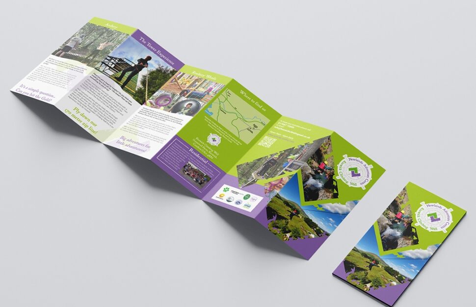 DL folded flyer printed for Newlands outdoors