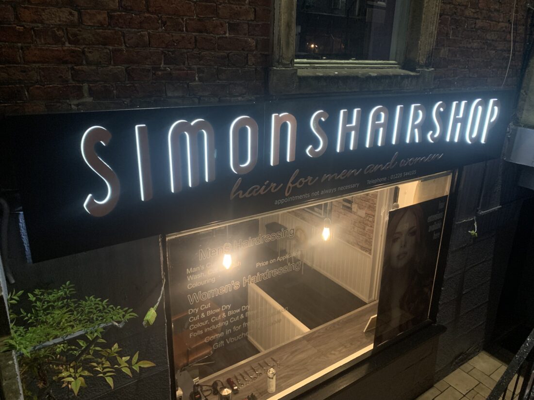 Exterior cut lettering signage