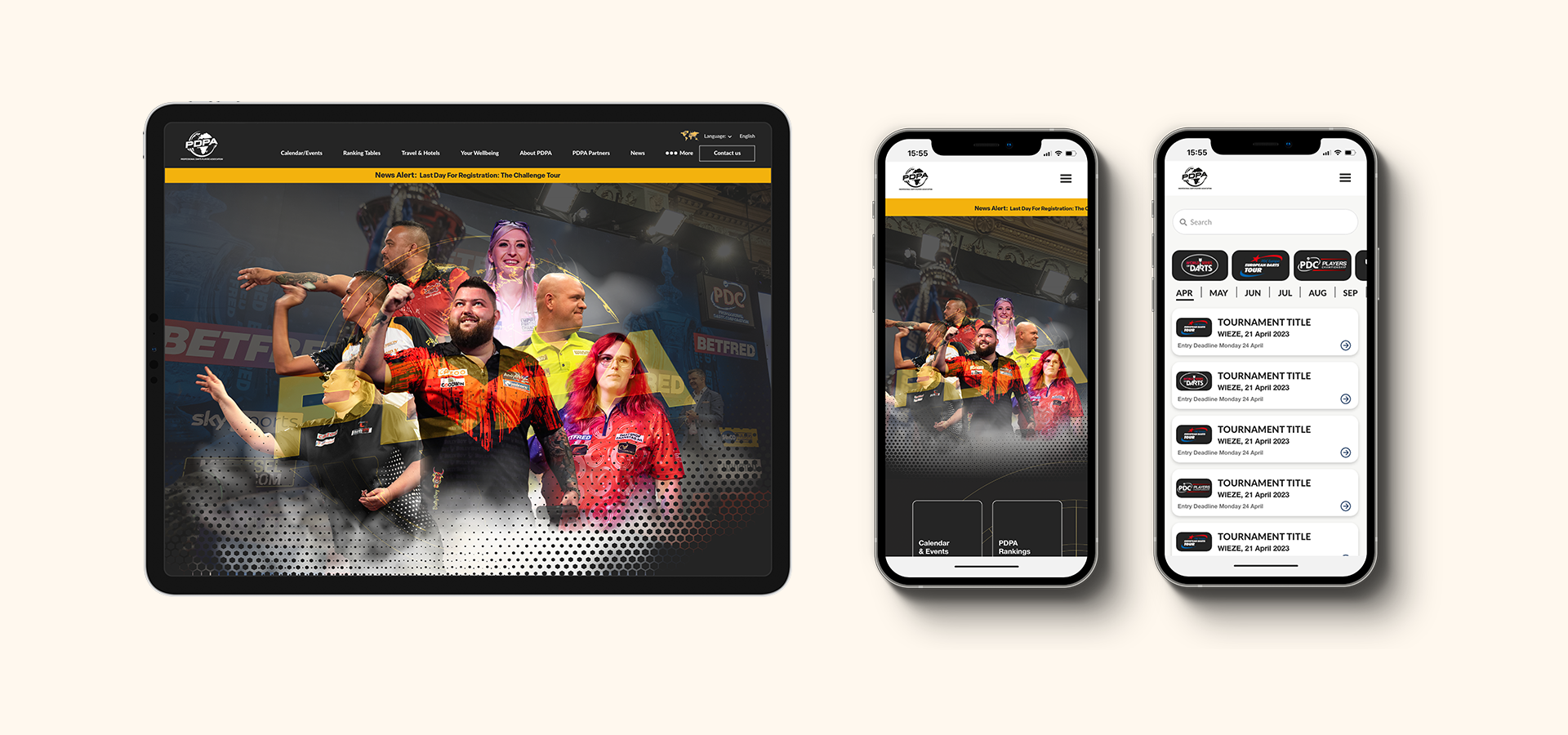 website design for Professional Darts Players Association